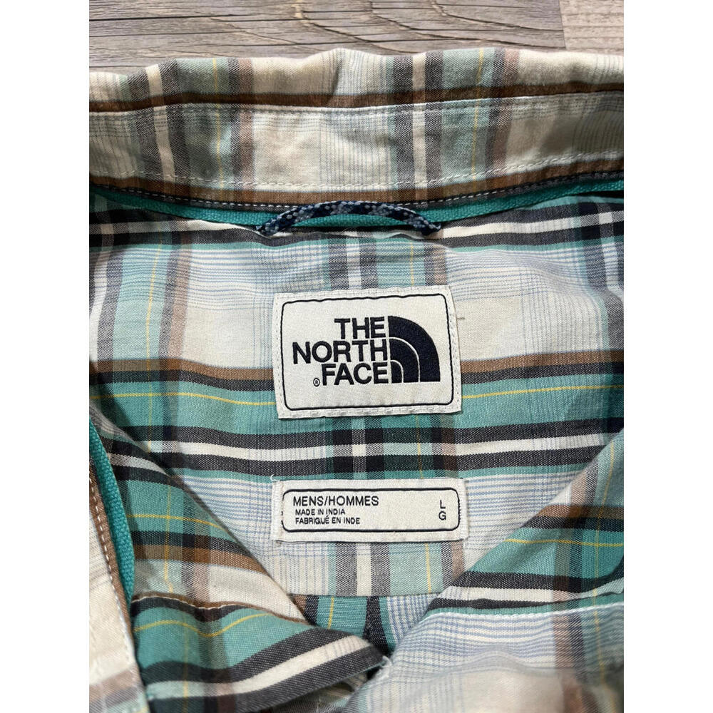 The North Face Button Up Shirt Short Sleeve Plaid Size Large W/ Pocket - Picture 5 of 9